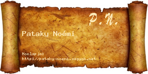 Pataky Noémi névjegykártya